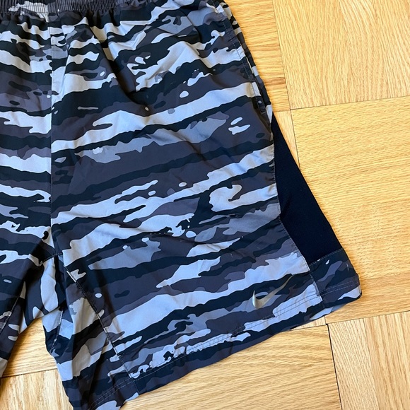 Nike Gray and Black Athletic Shorts with Camouflage Pattern - Picture 2 of 4